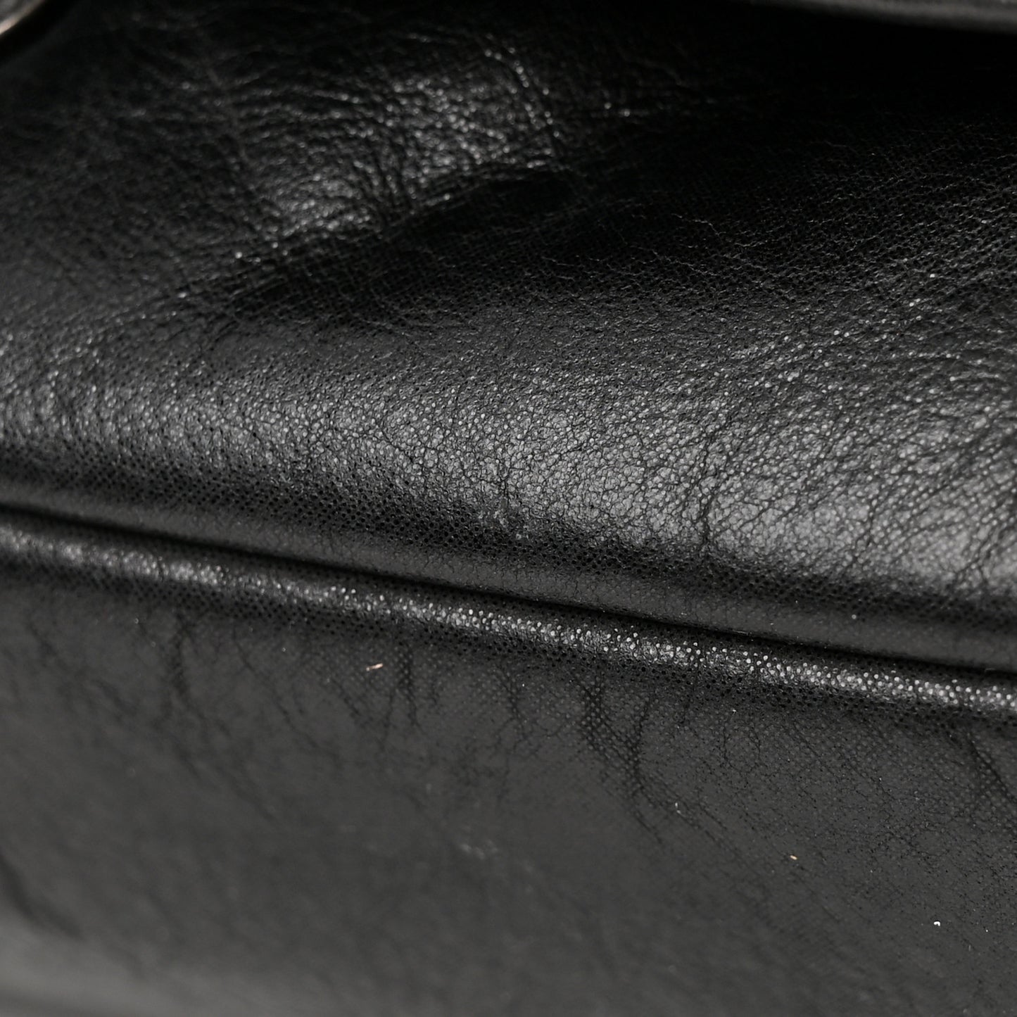 Iridescent Calfskin Glint Accordion Flap Black