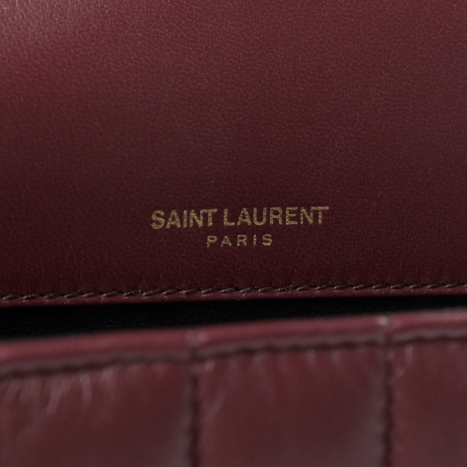 Saint Laurent Lambskin Matelasse Monogram Medium Vicky Chain Bag Dark Legion Red 8 of 9