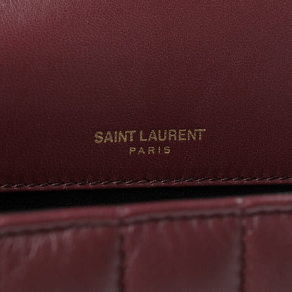 Saint Laurent Lambskin Matelasse Monogram Medium Vicky Chain Bag Dark Legion Red 8 of 9