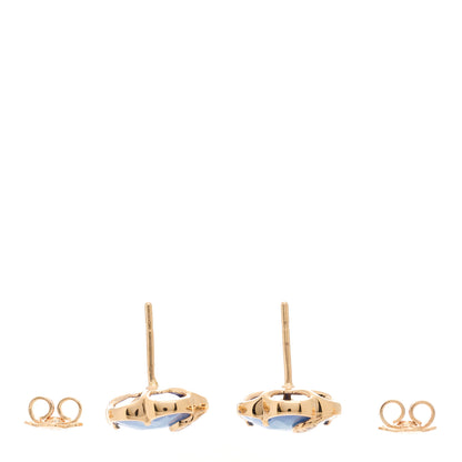 Pasquale Bruni 18K Rose Gold Diamond Lapis Lazuli White Agate Doublet Petit Joli Earrings 3 of 4