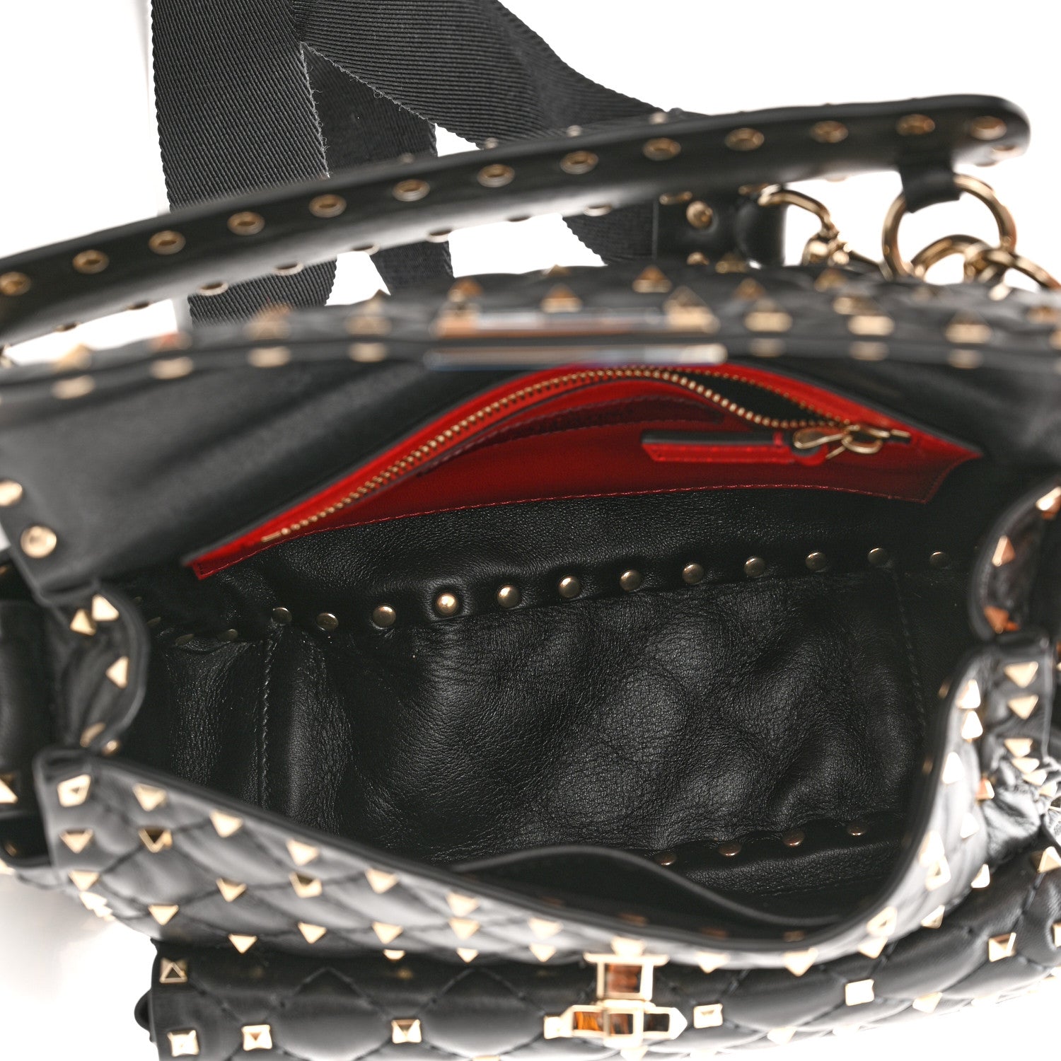 Valentino Garavani Lambskin Medium Rockstud Spike Shoulder Bag Black 4 of 8