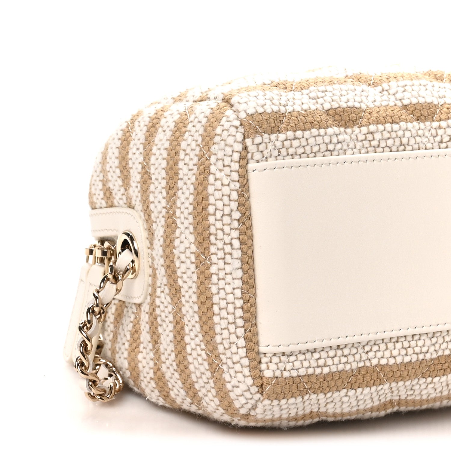 Chanel Printed Fabric Clutch With Chain Beige Light Beige 8 of 9