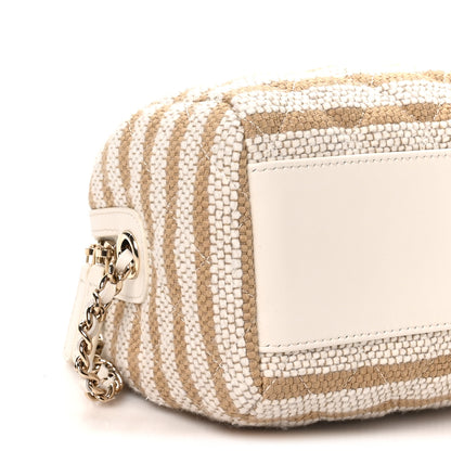Chanel Printed Fabric Clutch With Chain Beige Light Beige 8 of 9