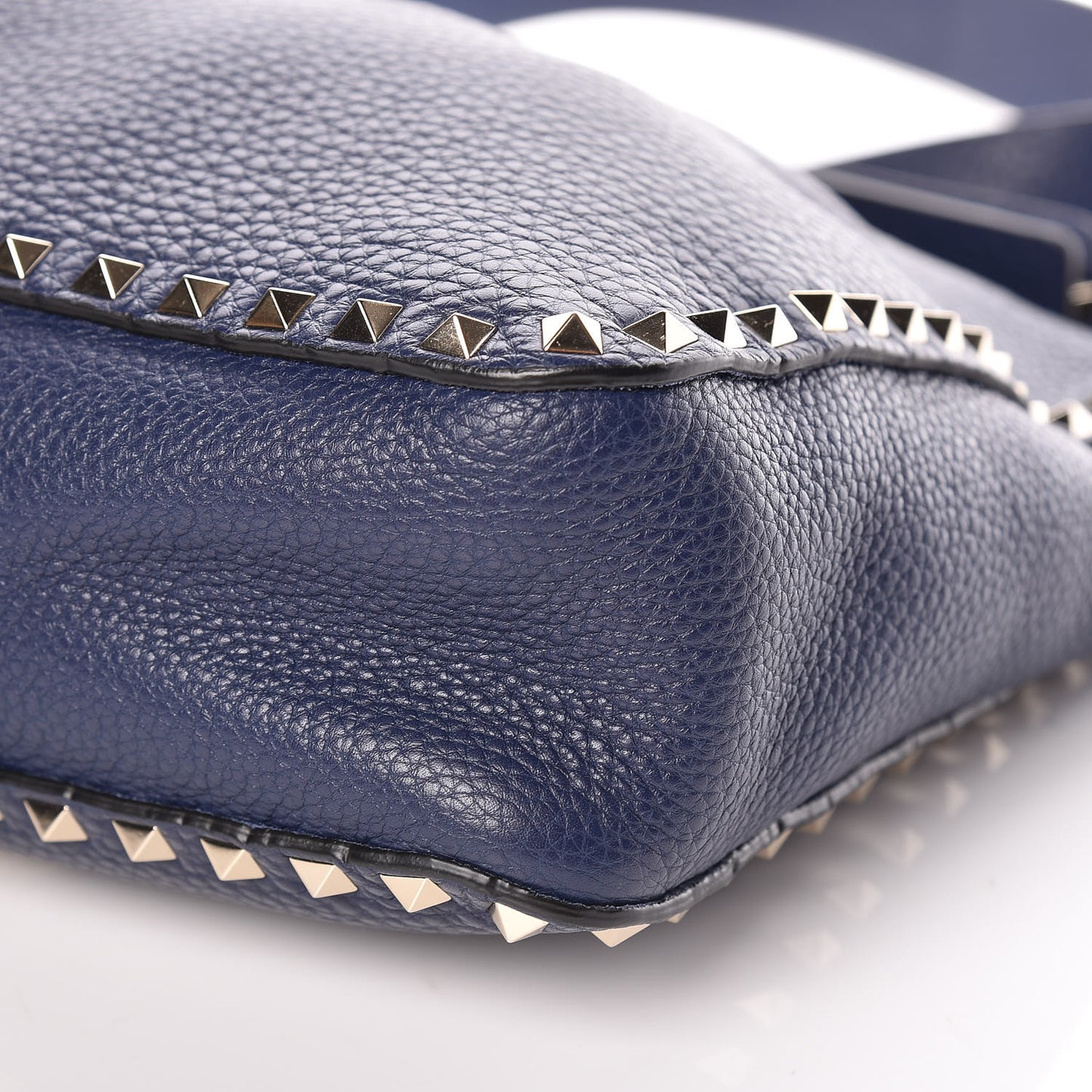 Calfskin Small Rockstud Flip-Lock Messenger Bag Blue