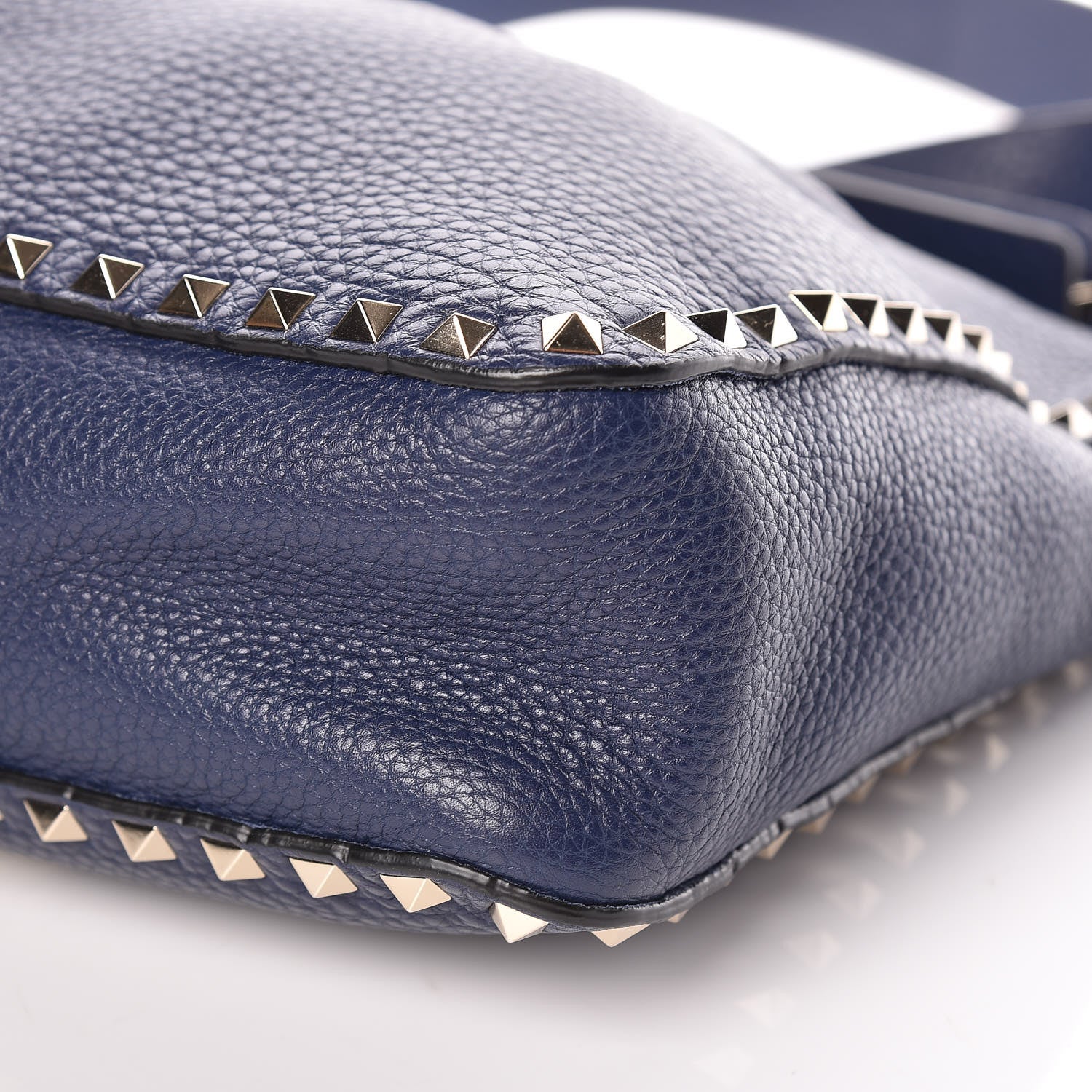 Valentino Garavani Calfskin Small Rockstud Flip-Lock Messenger Bag Blue 9 of 9