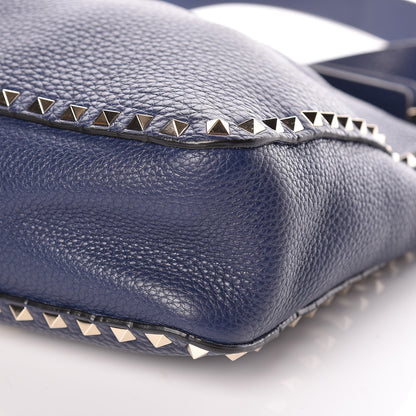 Valentino Garavani Calfskin Small Rockstud Flip-Lock Messenger Bag Blue 9 of 9