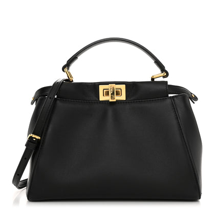 Fendi Nappa Mini Peekaboo Iconic Satchel Black 1 of 12