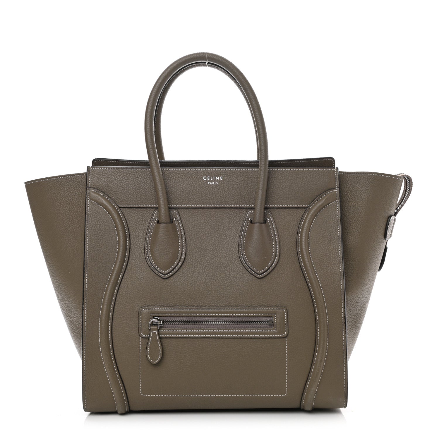 Celine Drummed Calfskin Mini Luggage Souris 1 of 14