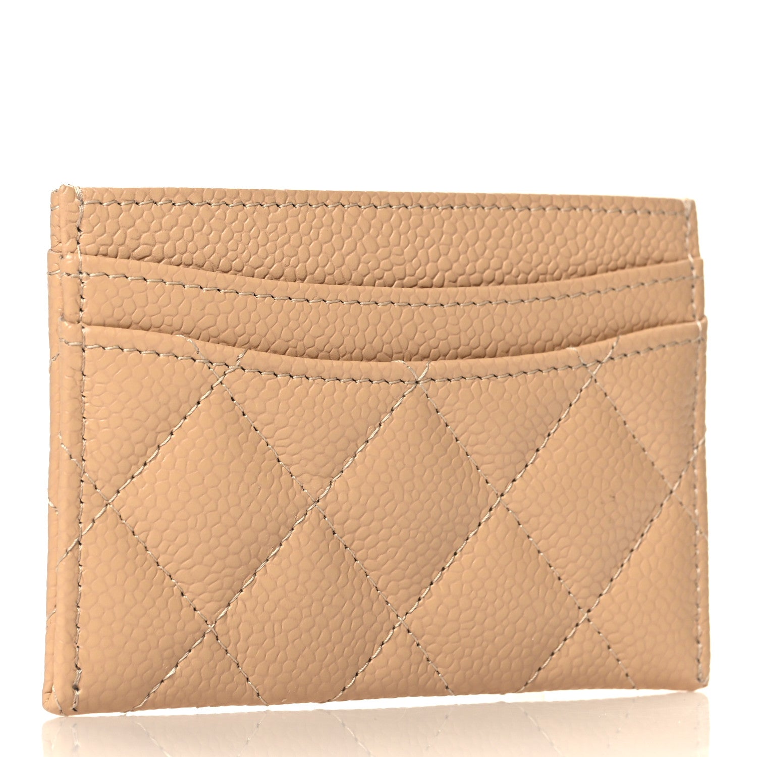 Chanel Caviar Quilted Card Holder Beige 3 of 9
