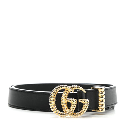 Gucci Moon Calfskin Torchon Double G 25mm Belt 85 34 Black 1 of 6