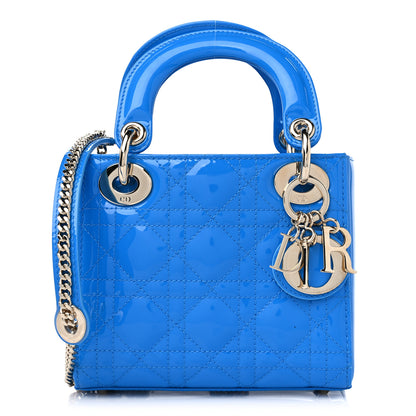 Christian Dior Patent Cannage Mini Lady Dior Blue 1 of 8