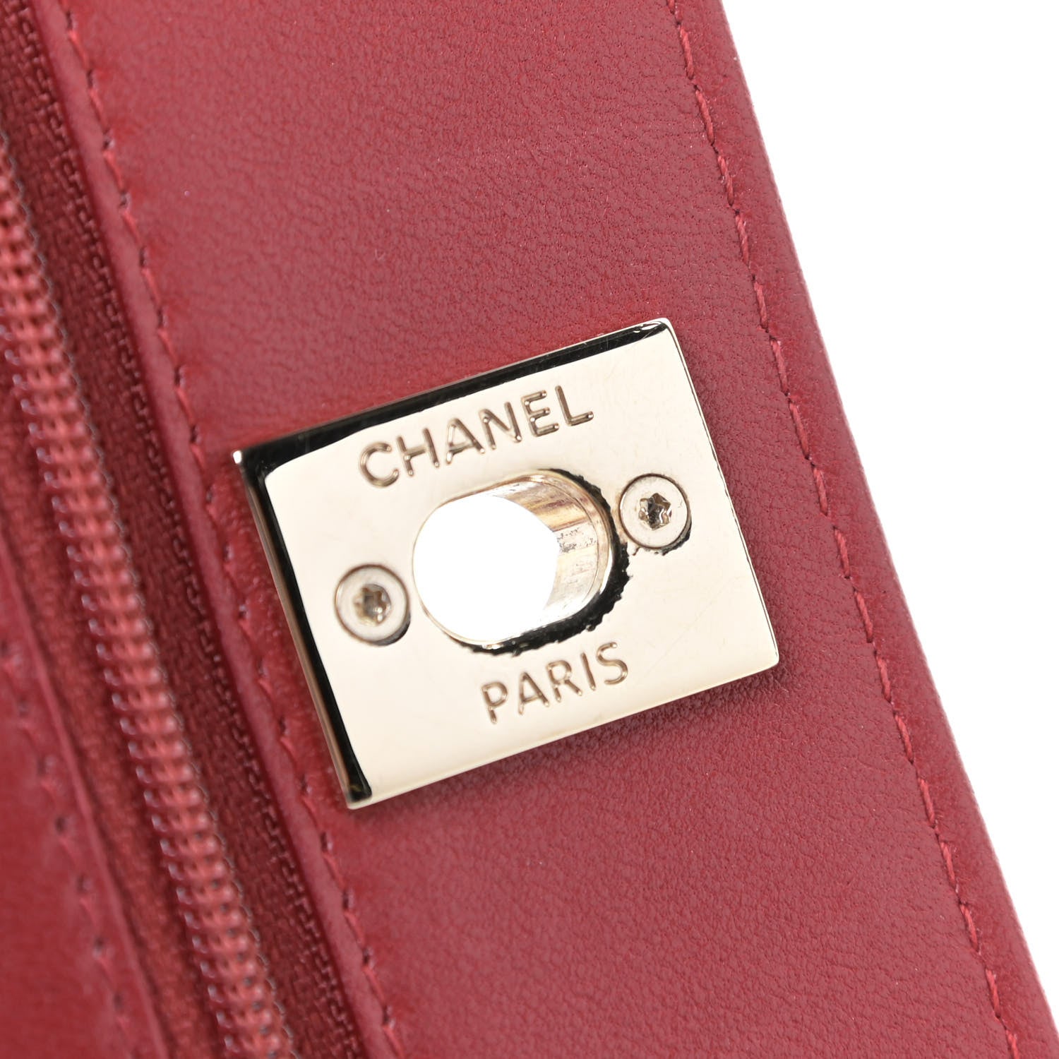 Chanel Lambskin Quilted Trendy CC Wallet On Chain WOC Red 11 of 14