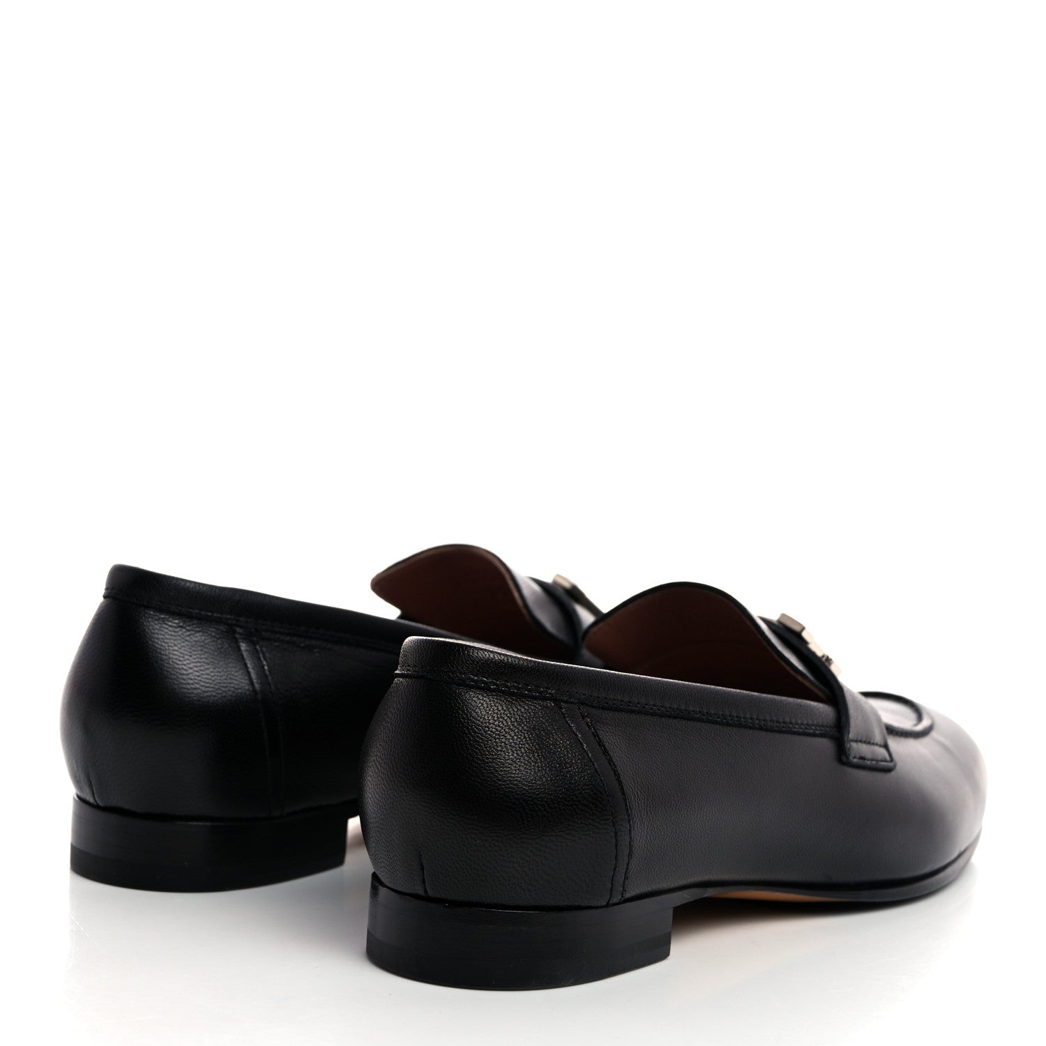Hermes Goatskin Womens Paris Loafers 37 Black 4 of 9