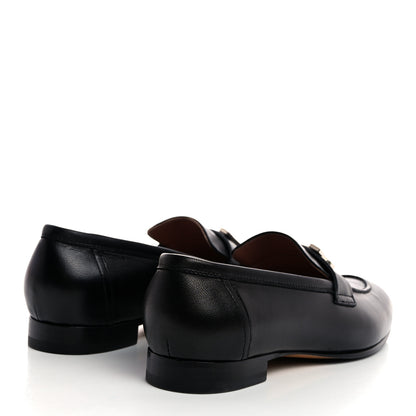 Hermes Goatskin Womens Paris Loafers 37 Black 4 of 9