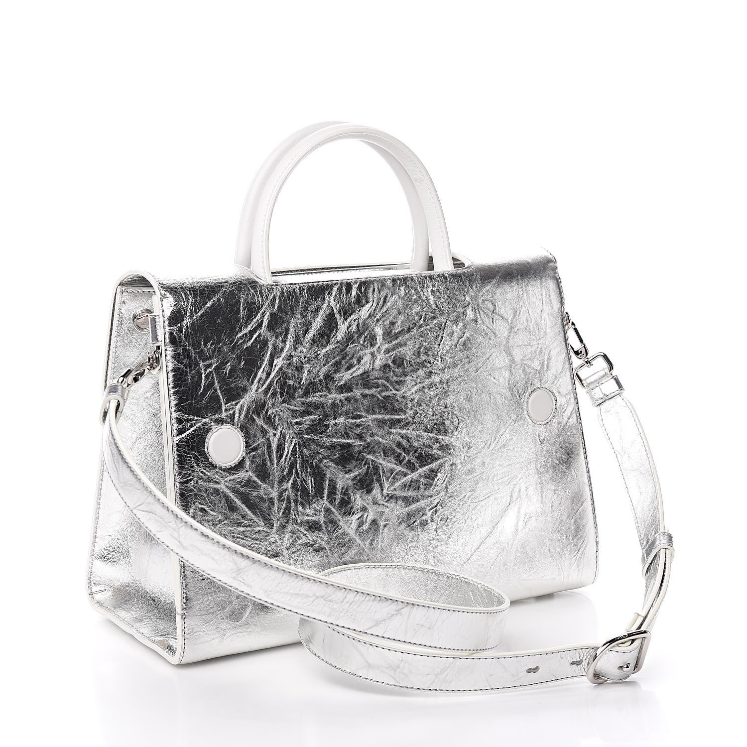 Christian Dior Metallic Calfskin Medium Diorever Flap Silver 3 of 10