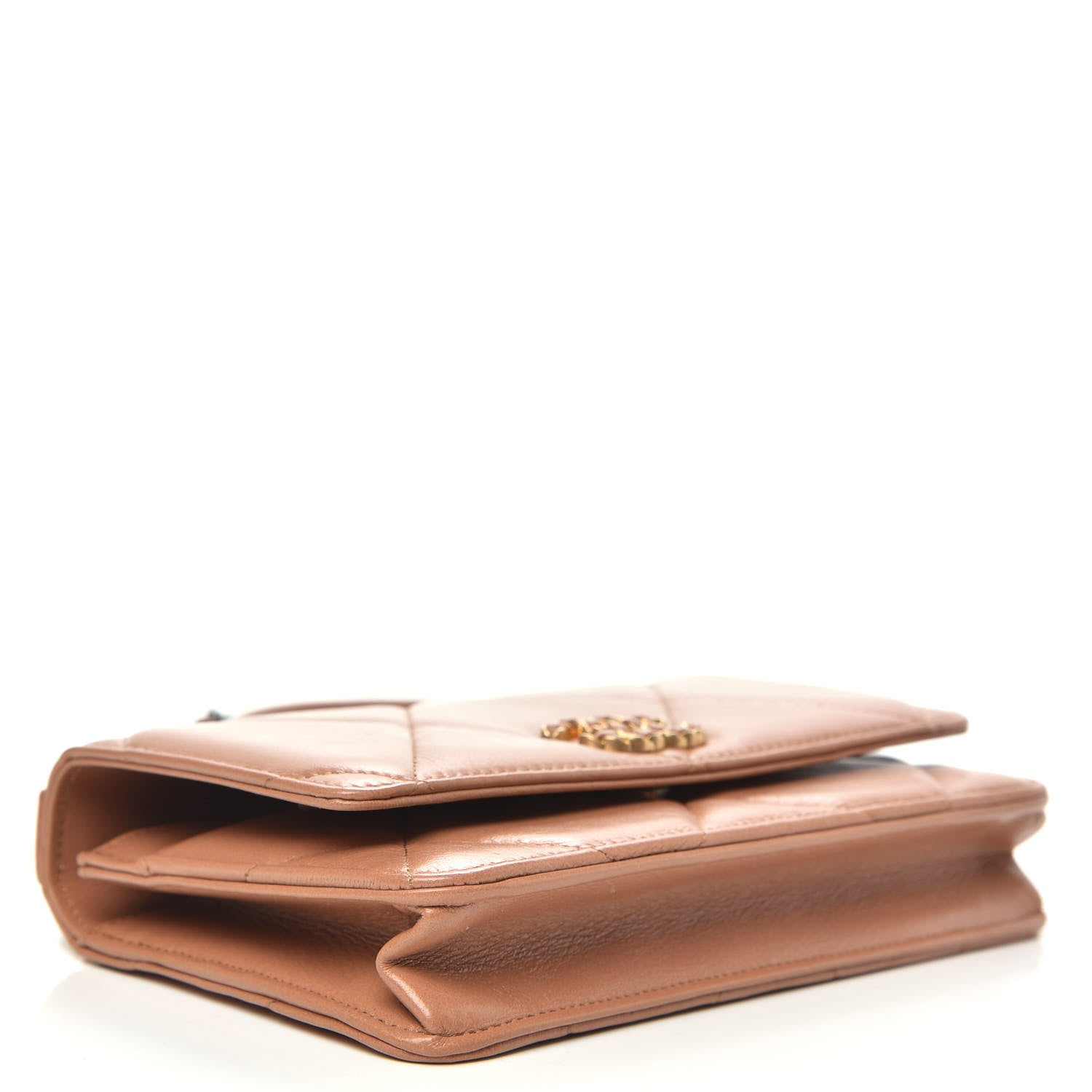 Chanel Lambskin Quilted Chanel 19 Wallet On Chain WOC Brown 4 of 11