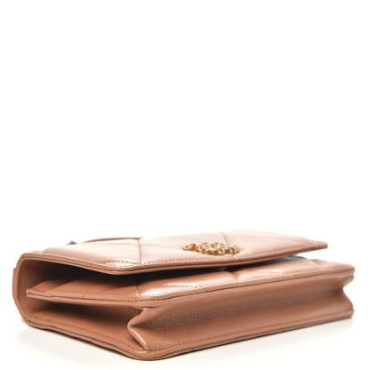 Chanel Lambskin Quilted Chanel 19 Wallet On Chain WOC Brown 4 of 11