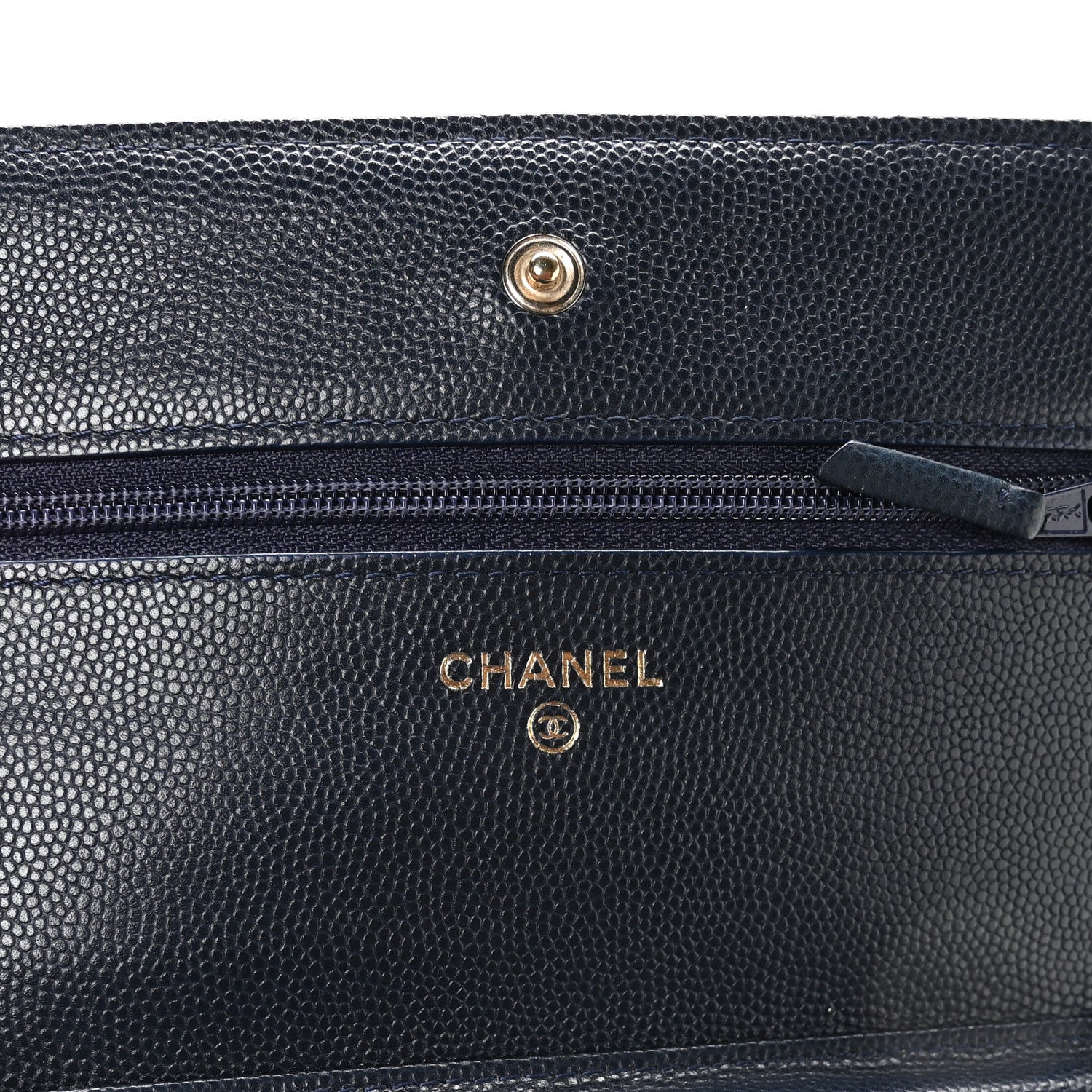 Chanel Caviar Quilted Wallet on Chain WOC Navy Blue 6 of 11