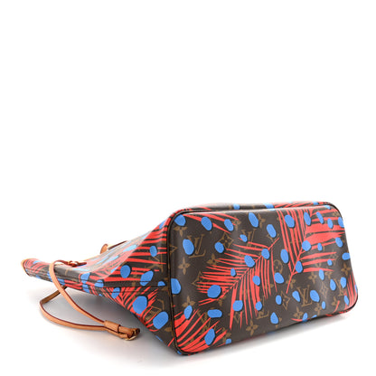 Louis Vuitton Monogram Jungle Dots Neo Neverfull MM Coquelicot Denim 4 of 12