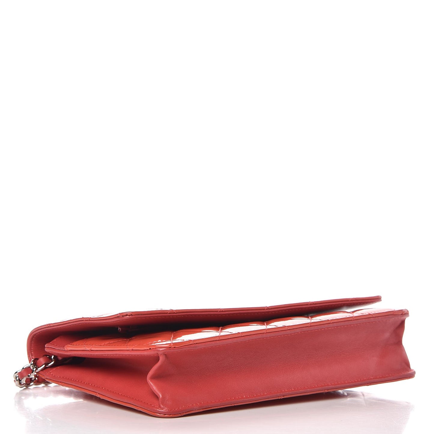 Patent Quilted Wallet On Chain WOC Coral