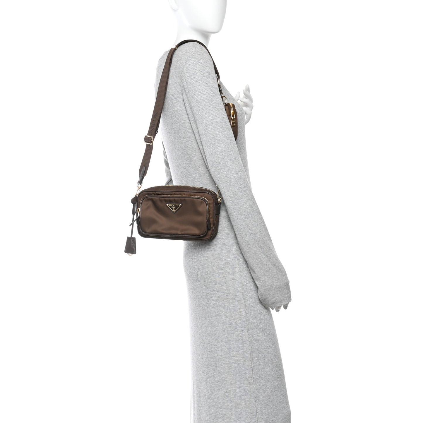 Re-Nylon Saffiano Mini Shoulder Bag Sienna