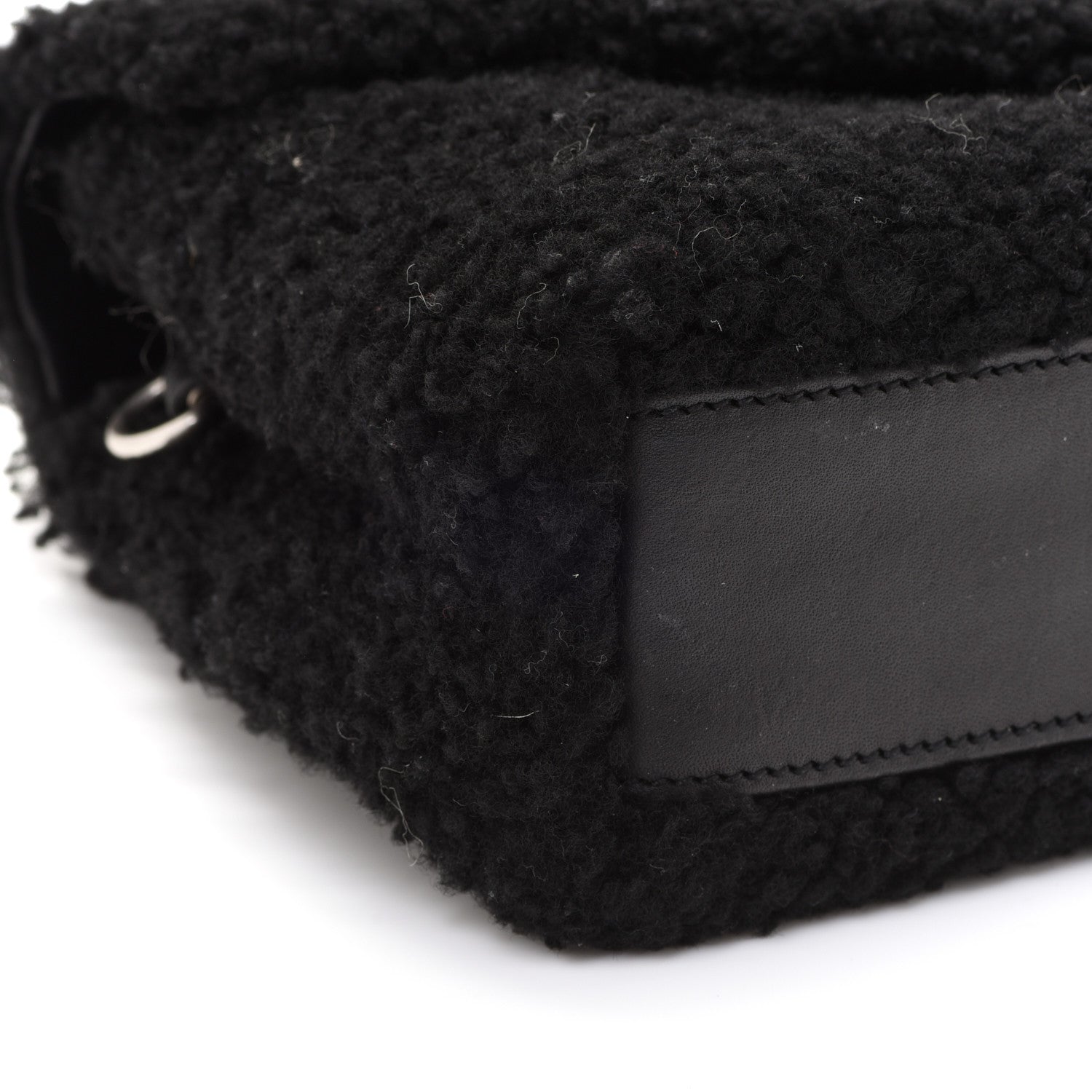 Saint Laurent Shearling Toy Loulou Shoulder Bag Black 10 of 12