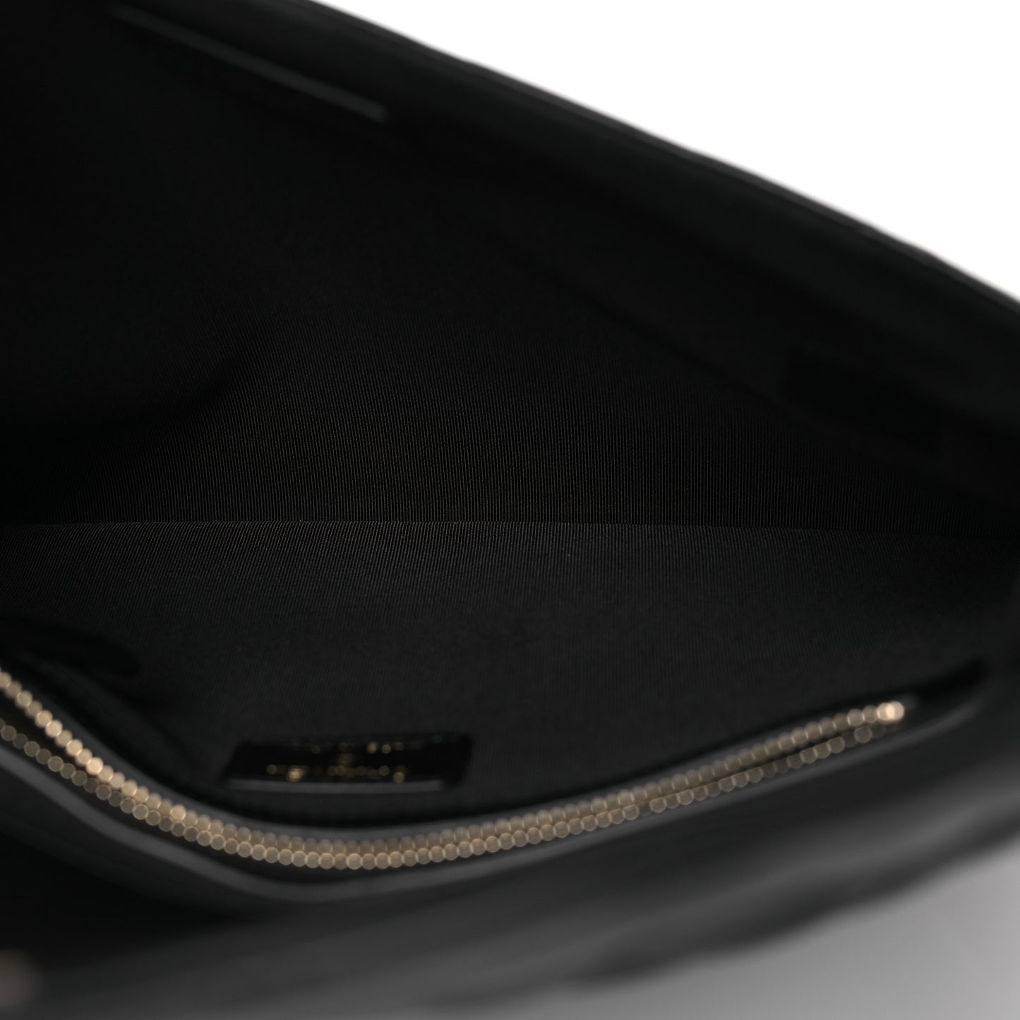 Lambskin Enamel Quilted Document Portfolio Holder Black