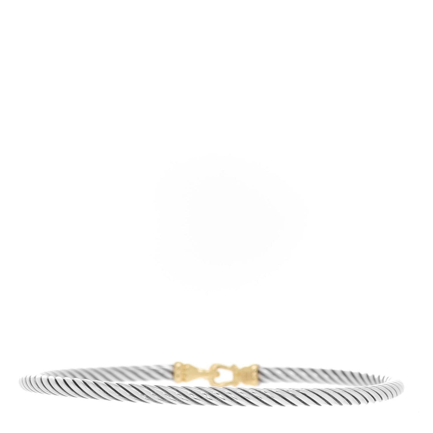 Sterling Silver 18K Yellow Gold 3mm Cable Buckle Bracelet