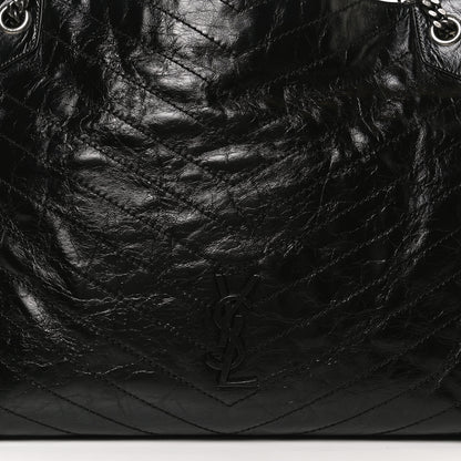 Saint Laurent Crinkled Calfskin Matelasse Monogram Niki Shoulder Bag Black 9 of 11