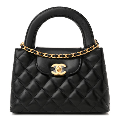 Chanel Shiny Aged Calfskin Quilted Nano Kelly Shopper Black 1 of 11