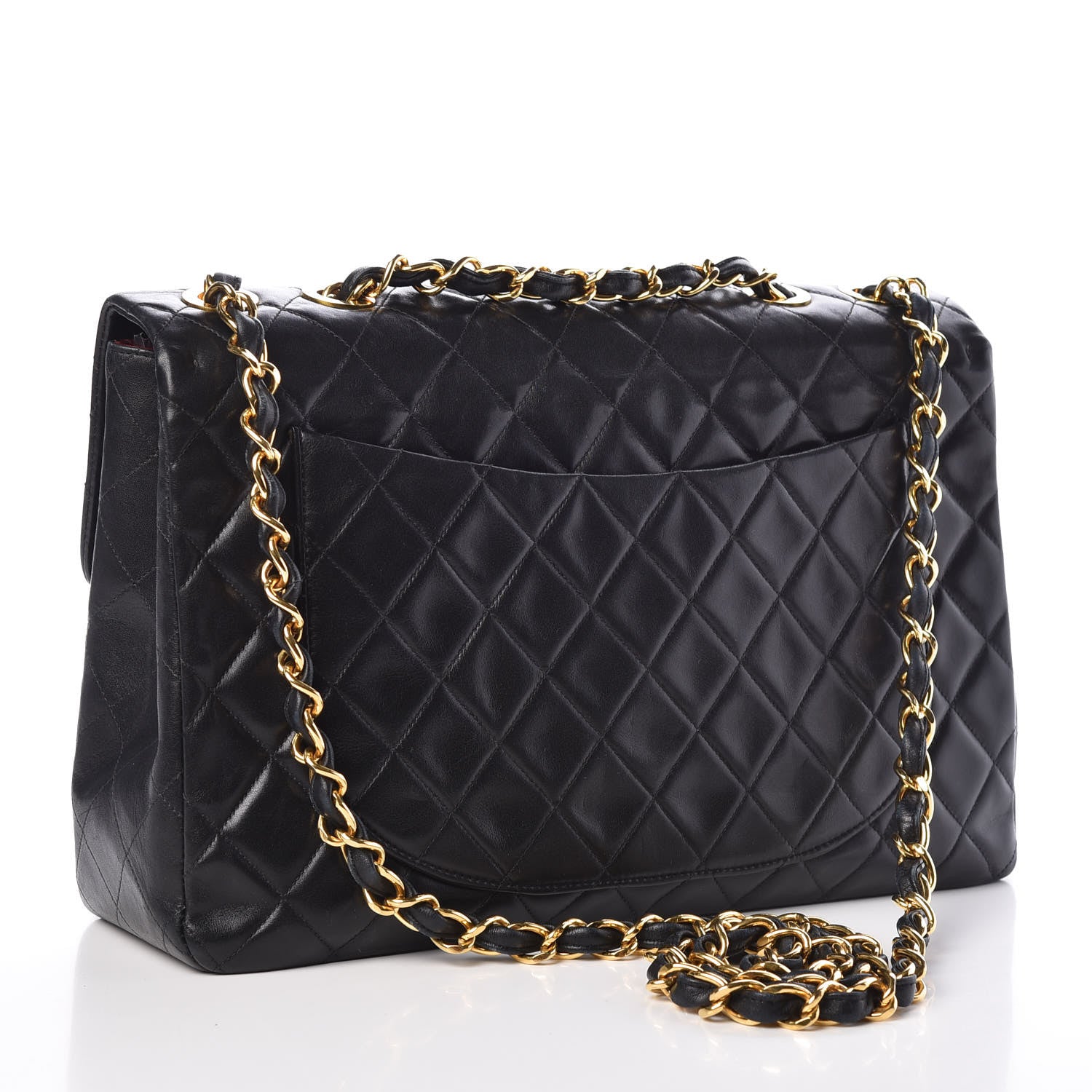 Chanel Lambskin Quilted XL Jumbo Single Flap Black 3 of 9
