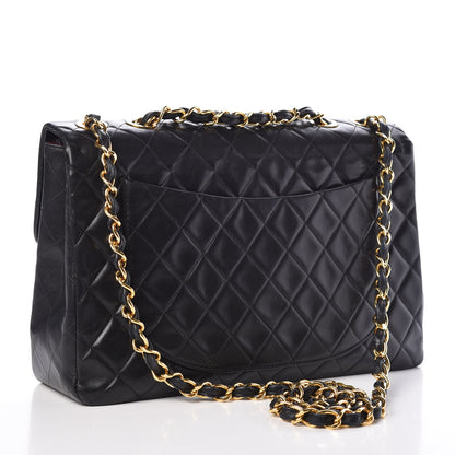 Chanel Lambskin Quilted XL Jumbo Single Flap Black 3 of 9