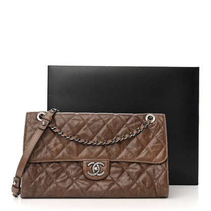 Chanel Crumpled Grained Calfskin Jumbo CC Crave Flap Brown 12 of 12