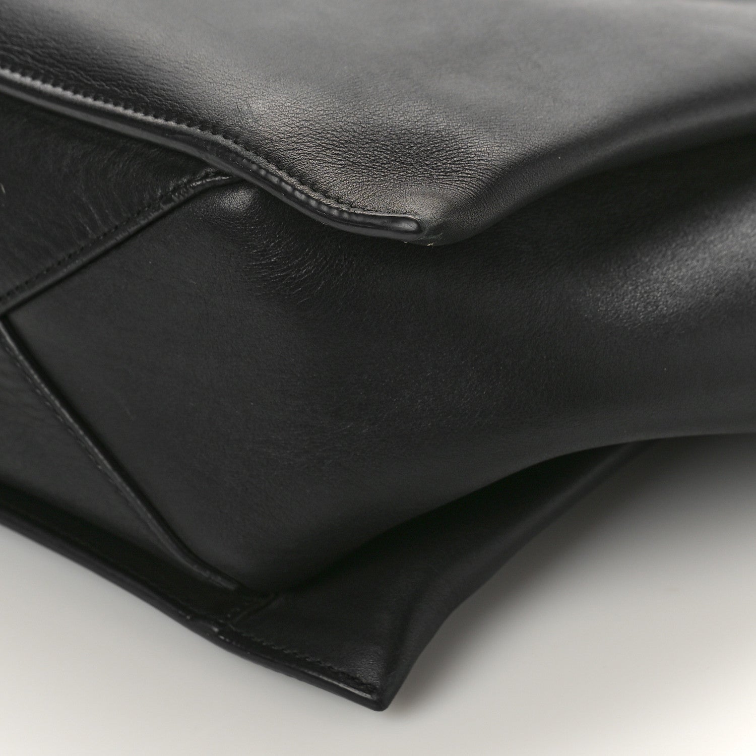 Celine Supple Natural Calfskin Medium Tri-Fold Bag Black 8 of 11