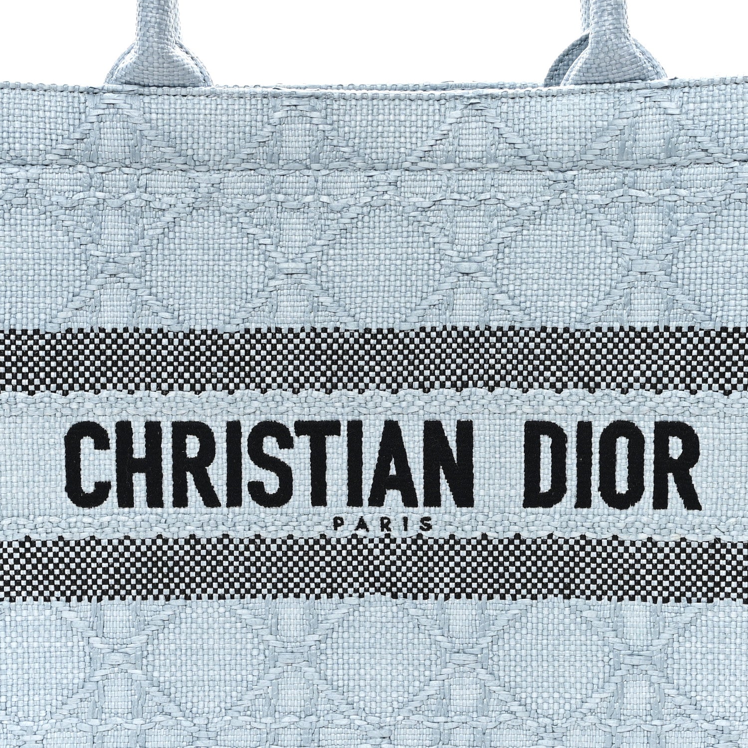 Christian Dior Raffia Cannage Medium Book Tote Blue 8 of 11
