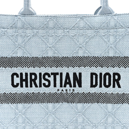 Christian Dior Raffia Cannage Medium Book Tote Blue 8 of 11