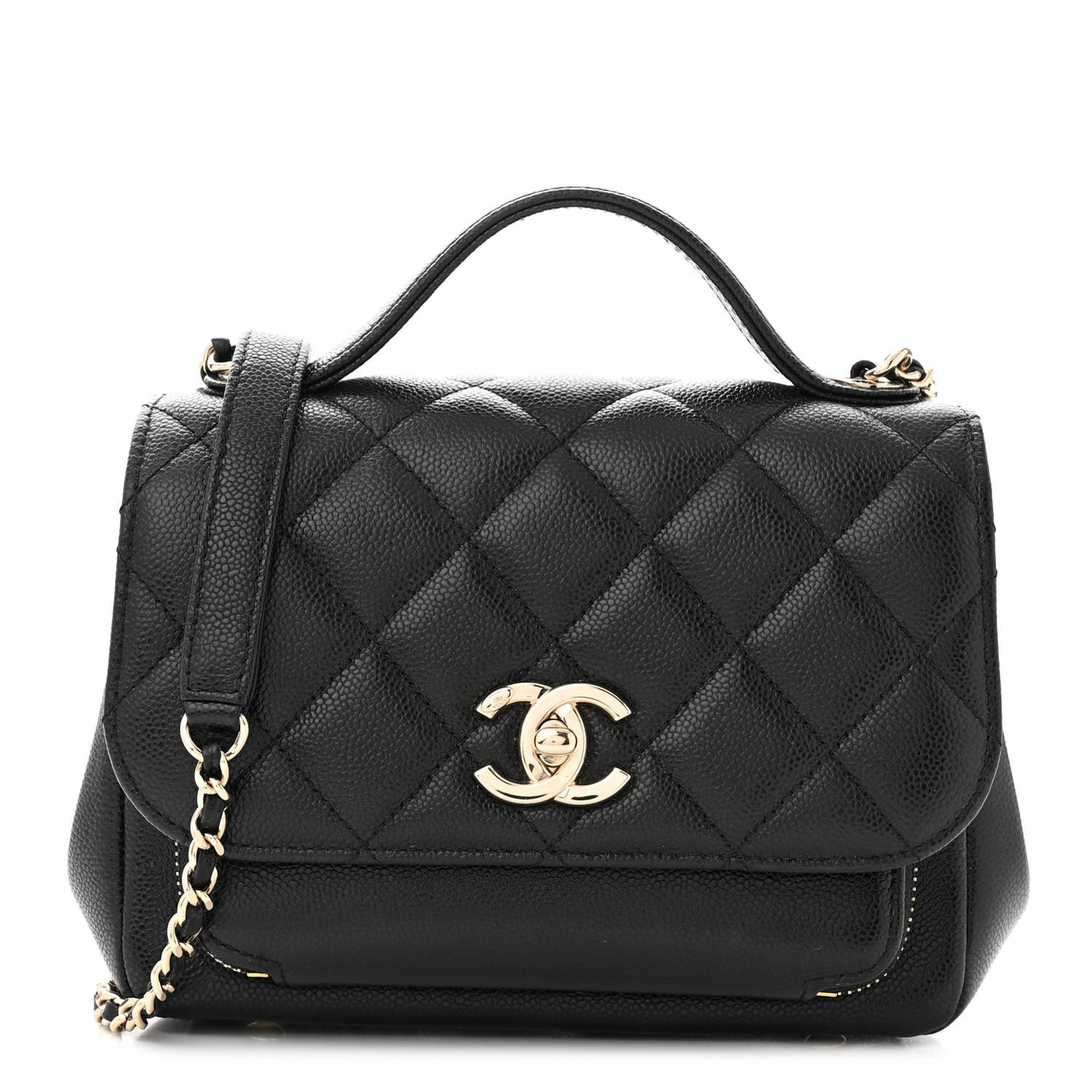 Caviar Quilted Small Business Affinity Flap Black