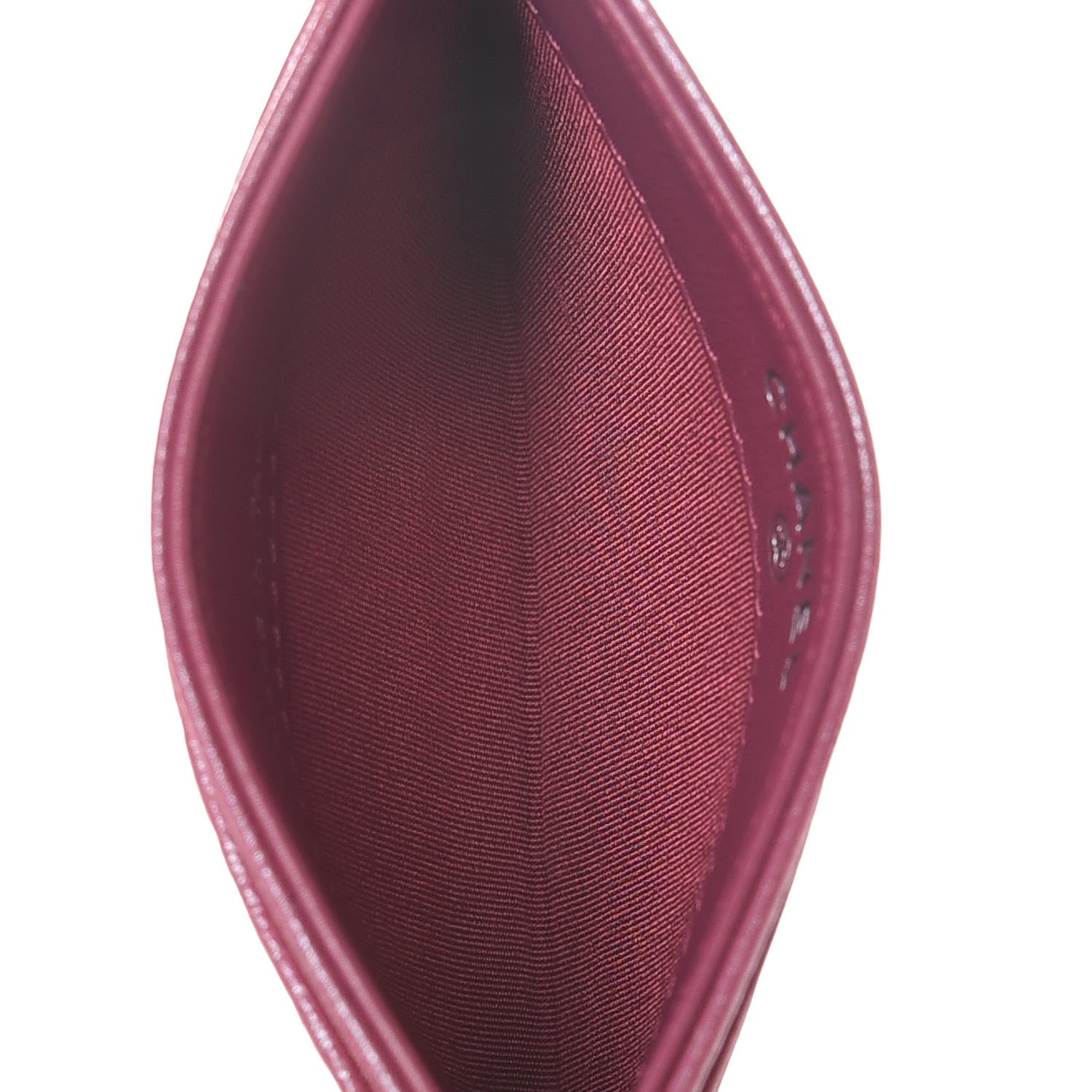 Chanel Metallic Lambskin Camellia Embossed Card Holder Fuchsia 5 of 9