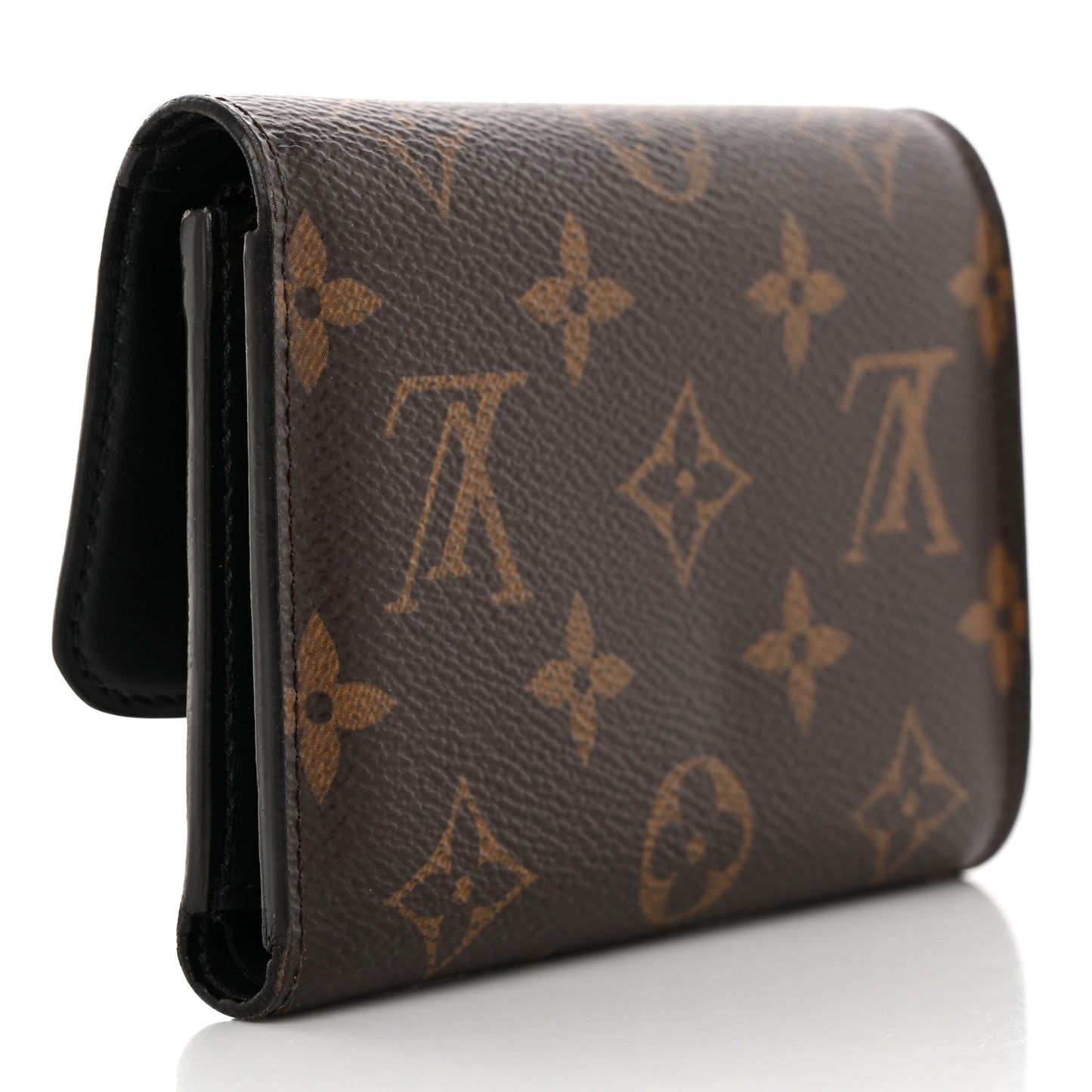 Monogram Flower Lock Compact Wallet Black