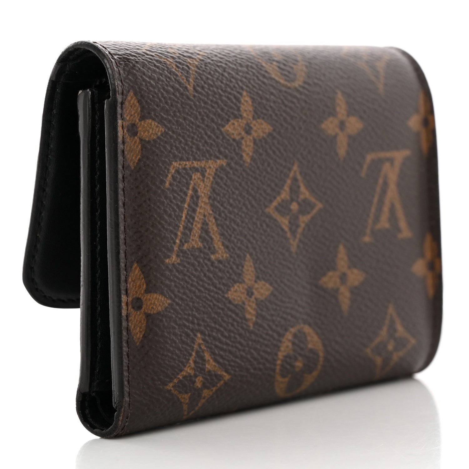 Louis Vuitton Monogram Flower Lock Compact Wallet Black 3 of 12