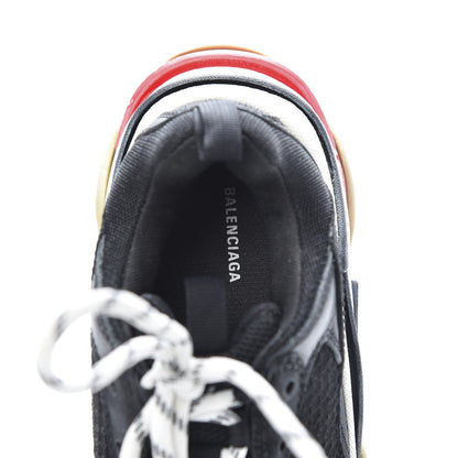 Balenciaga Fabric Mesh Washed Effect Womens Triple S Sneakers 36 Black Red 7 of 9