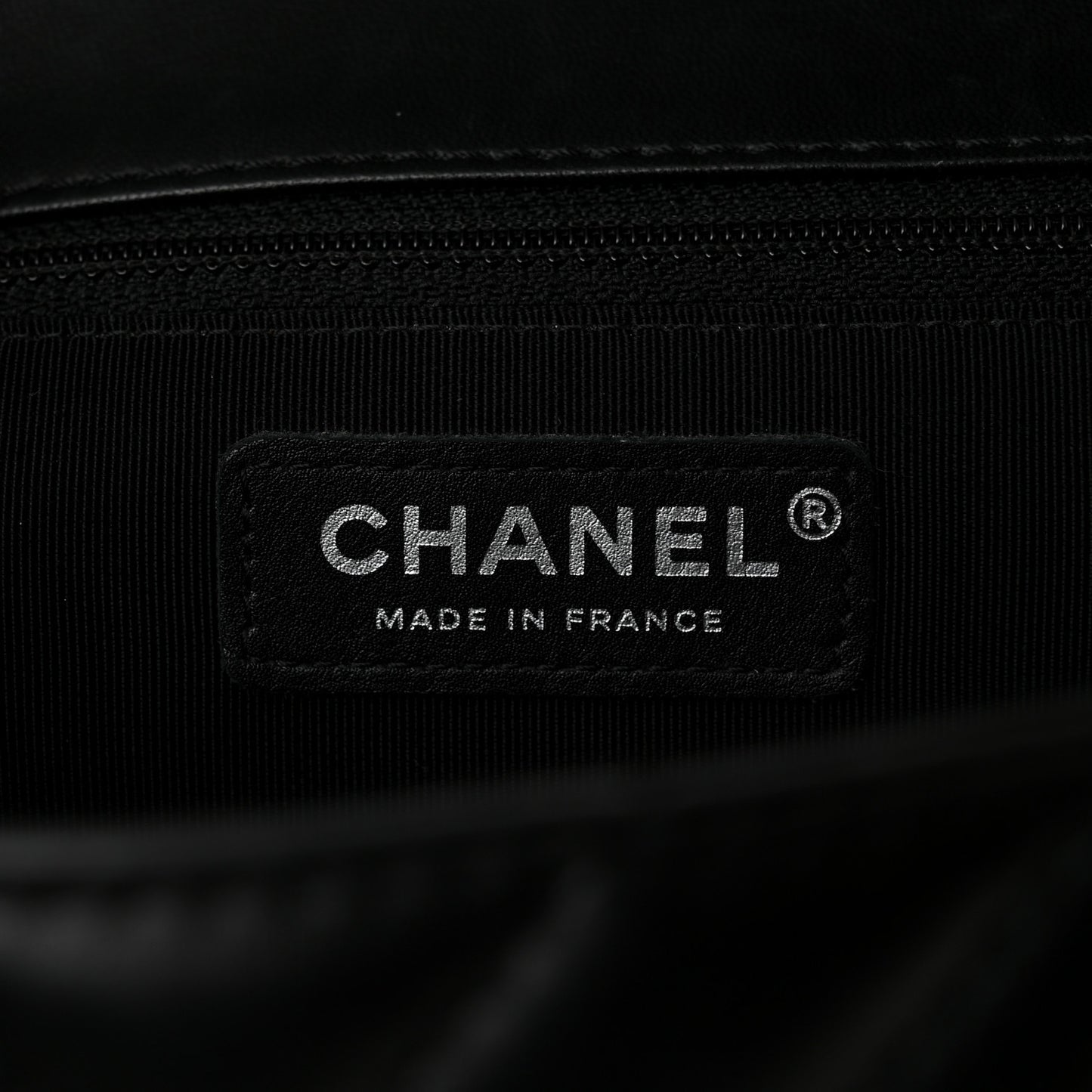 Lambskin Surpique Chevron Medium Single Flap Black