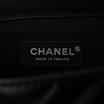 Chanel Lambskin Surpique Chevron Medium Single Flap Black 6 of 10