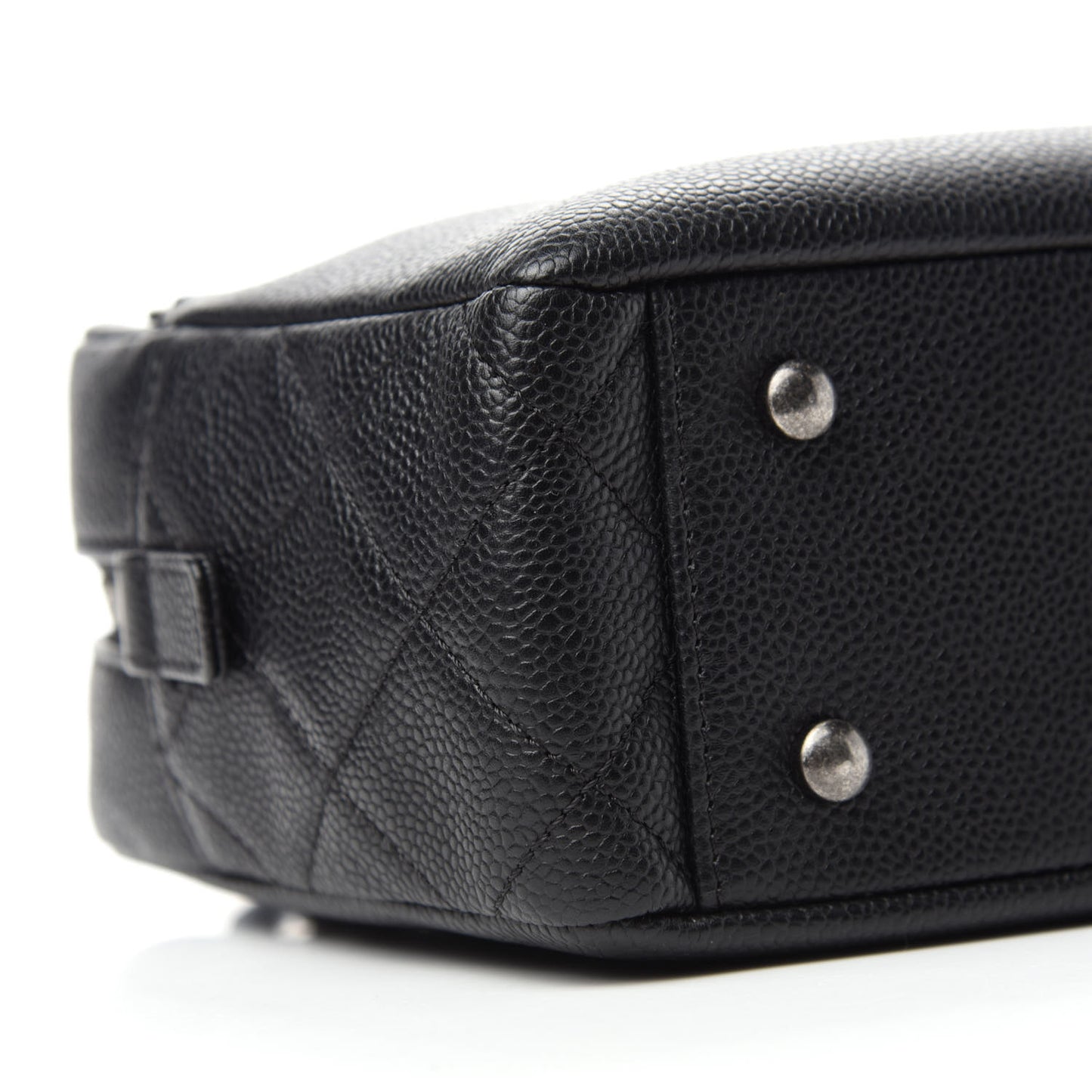 Caviar Lambskin Quilted Coco Break Camera Case Black