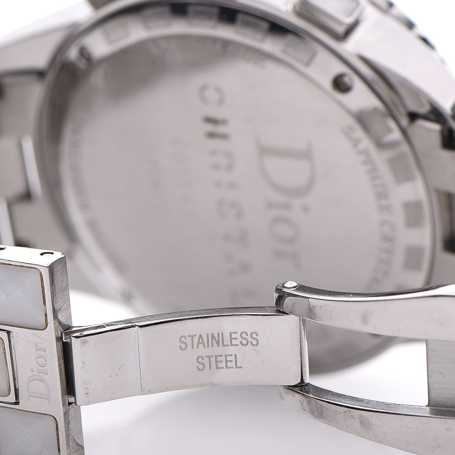 Christian Dior Stainless Steel Diamond Sapphire 38mm Christal Chronograph Quartz Watch White 8 of 11