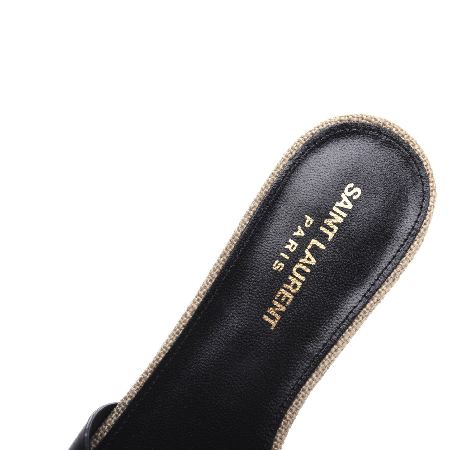 Calfskin Rope Tribute 05 Slide Sandals 38 Black