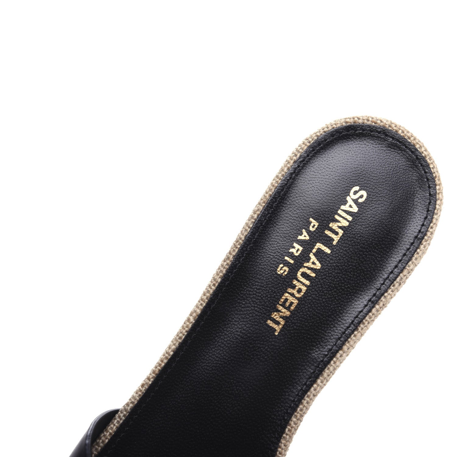 Saint Laurent Calfskin Rope Tribute 05 Slide Sandals 38 Black 8 of 10