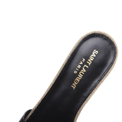 Saint Laurent Calfskin Rope Tribute 05 Slide Sandals 38 Black 8 of 10