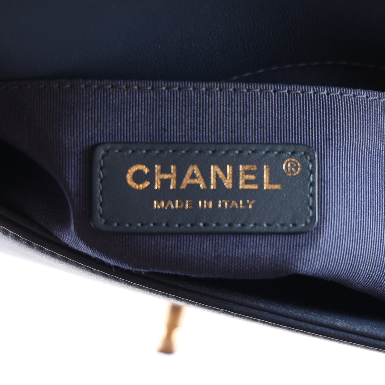 Chanel Fabric Chevron Braided Small Boy Flap Blue Ivory 6 of 10