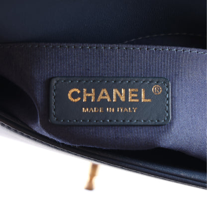 Chanel Fabric Chevron Braided Small Boy Flap Blue Ivory 6 of 10
